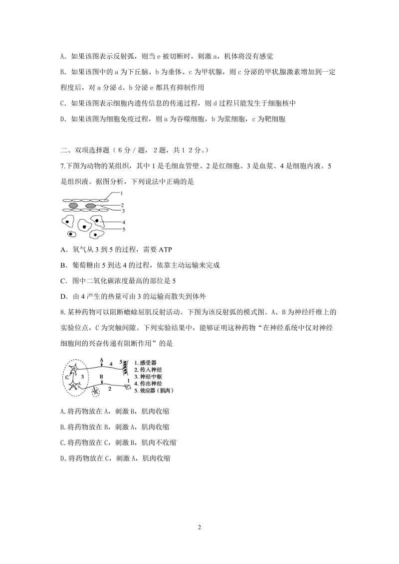 生物必修2第一二章综合试题.doc_第2页