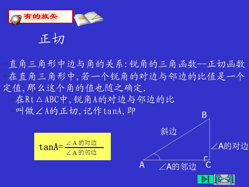 从梯子的倾斜程度谈起（二）锐角三角函数——正弦与余弦.ppt_第2页