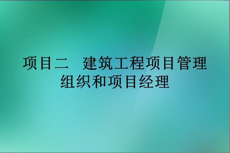 项目二管理组织和项目经理精要课件.ppt_第1页