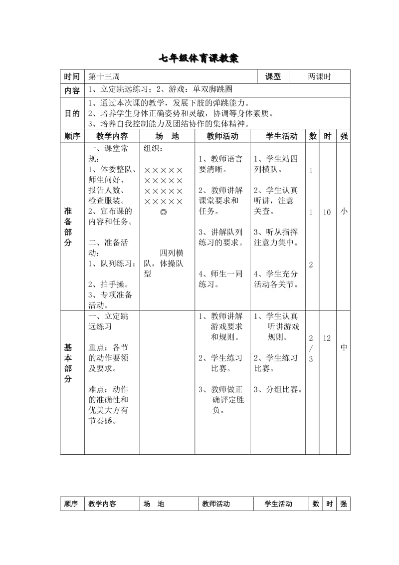 七年级体育课教13.doc_第1页