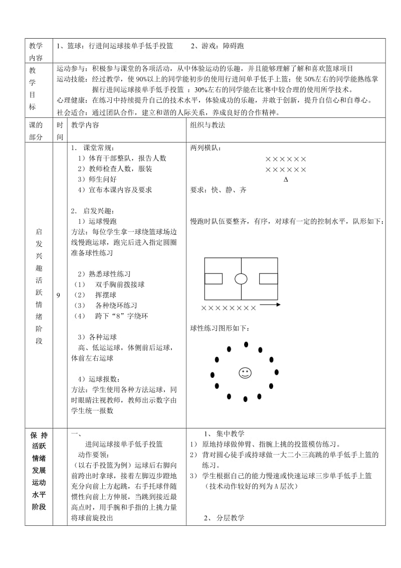 《篮球：行进间运球接单手低手投篮 游戏：障碍跑》——设计与思考.doc_第2页