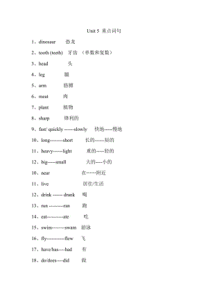 五年级（上）Unit5重点词句.doc