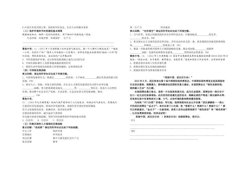 第二单元（国情、路线、国策、战略）专题复习学案.doc_第2页