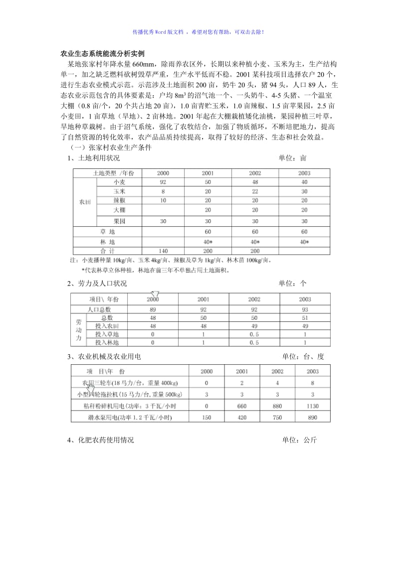 农业生态系统能流分析实例Word版.doc_第1页