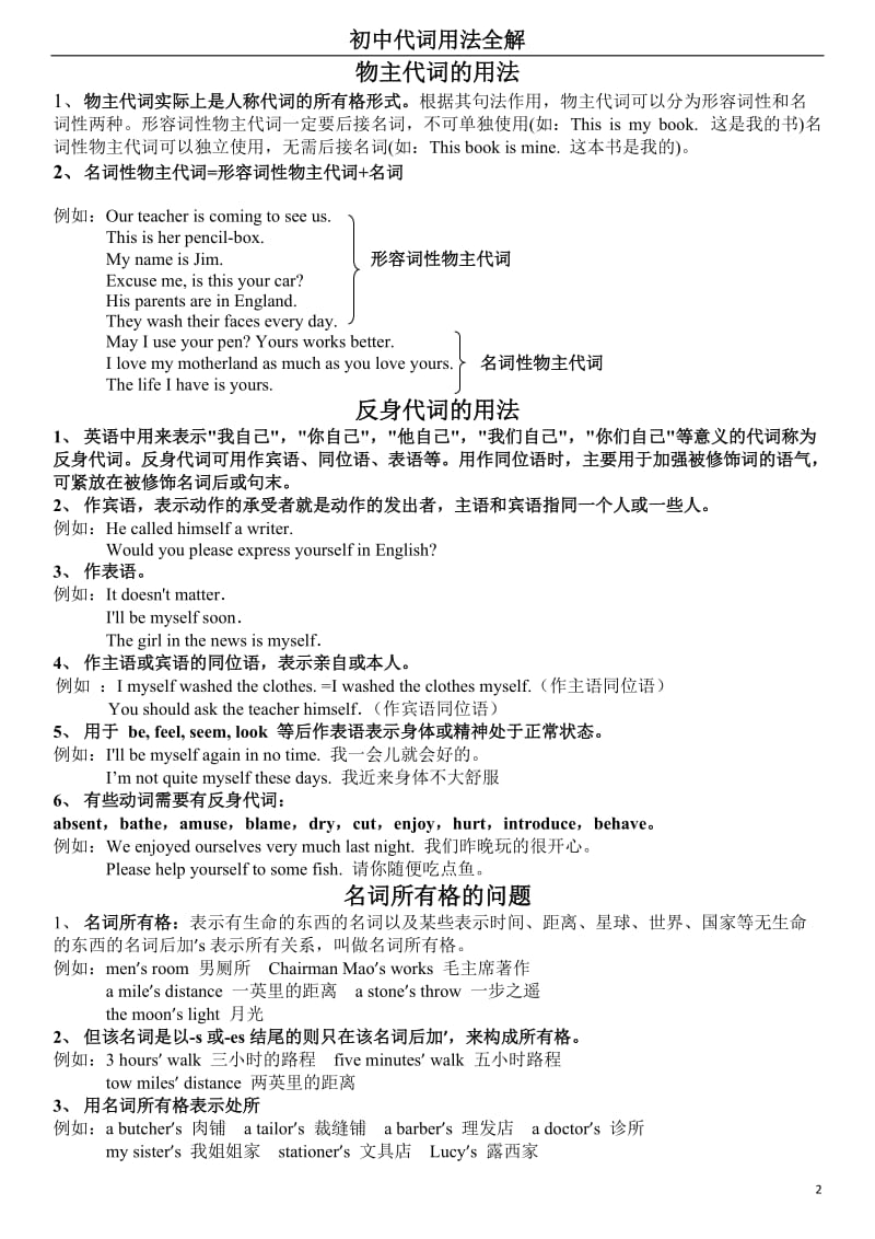 初中英语代词用法全解及练习(含答案).doc_第2页