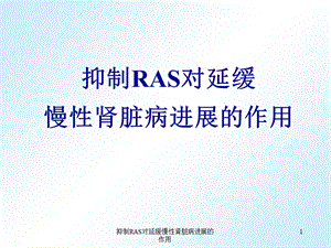 抑制RAS对延缓慢性肾脏病进展的作用课件.ppt