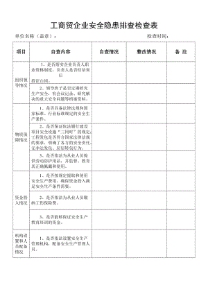 工商贸企业安全隐患排查检查表.doc