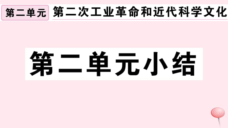 （安徽专版）九年级历史下册 第二单元 第二次工业革命和近代科学文化小结习题课件 新人教版.ppt_第1页