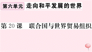 （安徽专版）九年级历史下册 第六单元 走向和平发展的世界 第20课 联合国与世界贸易组织习题课件 新人教版.ppt