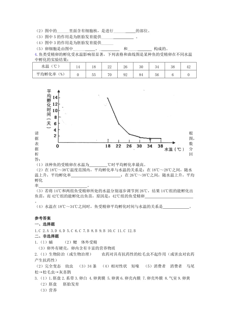 [精选类]八年级生物上册 第四单元 第二章 动物的生殖和发育复习检测题 济南版.doc_第3页