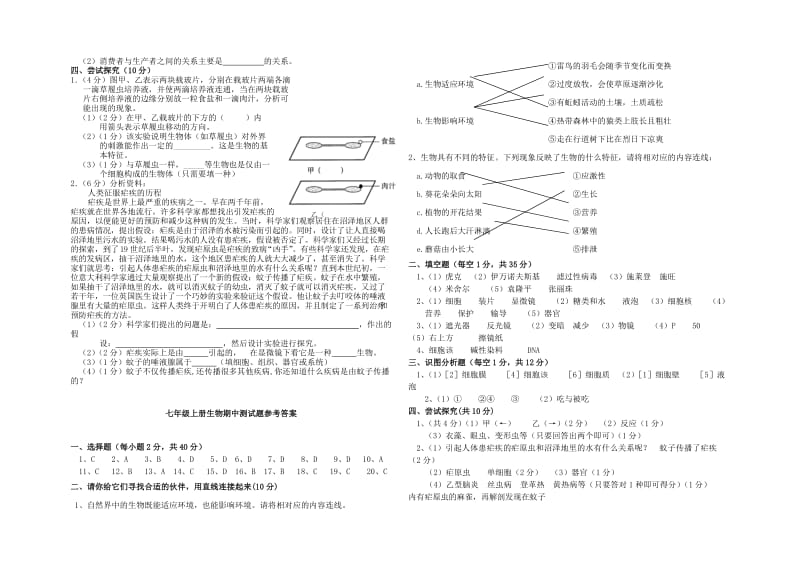 [精选类]七年级生物上册期中测试题 人教新课标版（通用）.doc_第3页