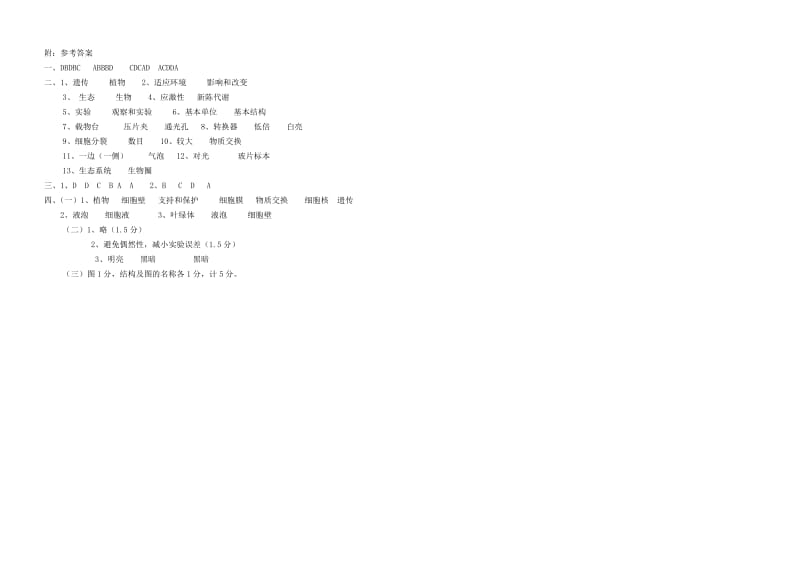 [精选类]202x学年度七年级生物上学期期中考试试题 人教新课标版.doc_第3页
