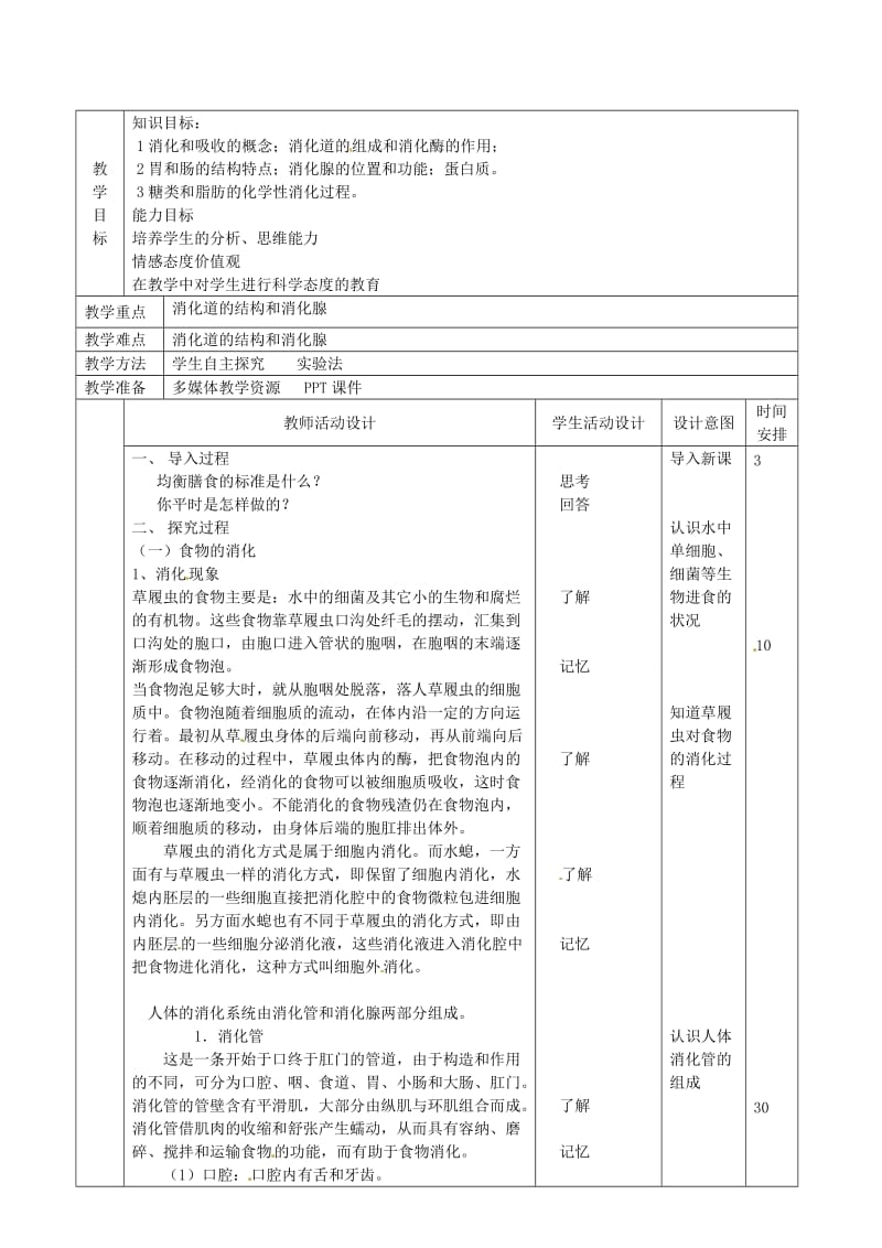 [精选类]北京市顺义区大孙各庄中学七年级生物上册 消化现象和过程教案 北京课改版.doc_第2页