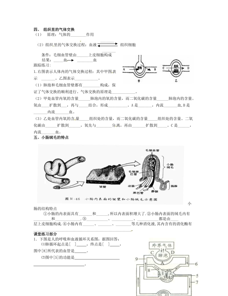 [精选类]内蒙古鄂尔多斯市东胜区培正中学七年级生物下册 血液循环巩固练习（无答案） 新人教版.doc_第2页