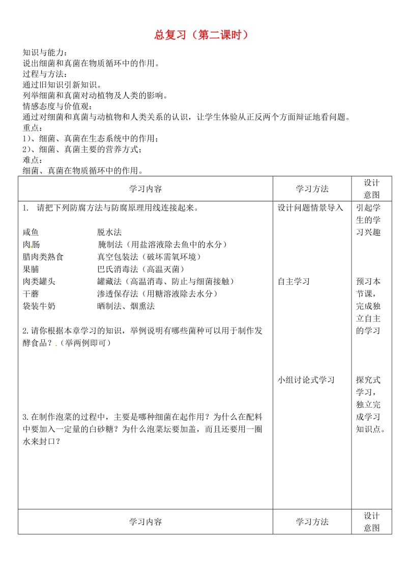 [精选类]八年级生物上册 5.5细菌和真菌在生物圈中的作用（第2课时）学案（无答案） 人教新课标版.doc_第1页