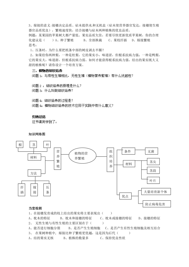 [精选类]四川省岳池县第一中学八年级生物上册 第4单元 第1章 第7节 植物的营养繁殖学案（无答案）（新版）济南版.doc_第3页