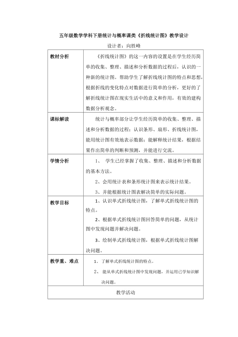 折线统计图教学设计向胜峰.docx_第1页