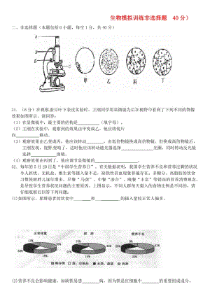 [精选类]山东省济南市二十七中中考生物 模拟训练-问答题（无答案） 人教新课标版.doc