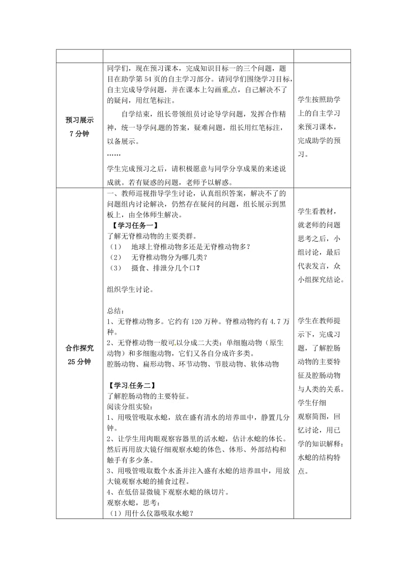 [精选类]202x年秋七年级生物上册 第2单元 第2章 第1节 无脊椎动物的主要类群教学案2（无答案）（新版）济南版.doc_第2页