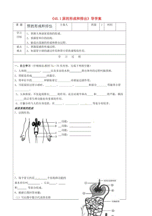 [精选类]吉林省磐石市松山中学七年级生物下册《45.1尿的形成和排出》导学案（无答案）.doc