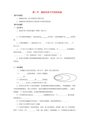 [精选类]八年级生物下册 第二节 基因在亲子代间的传递学案（无答案） （新版）新人教版.doc