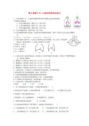 [精选类]七年级生物上册《人体的呼吸》同步练习2 苏科版.doc