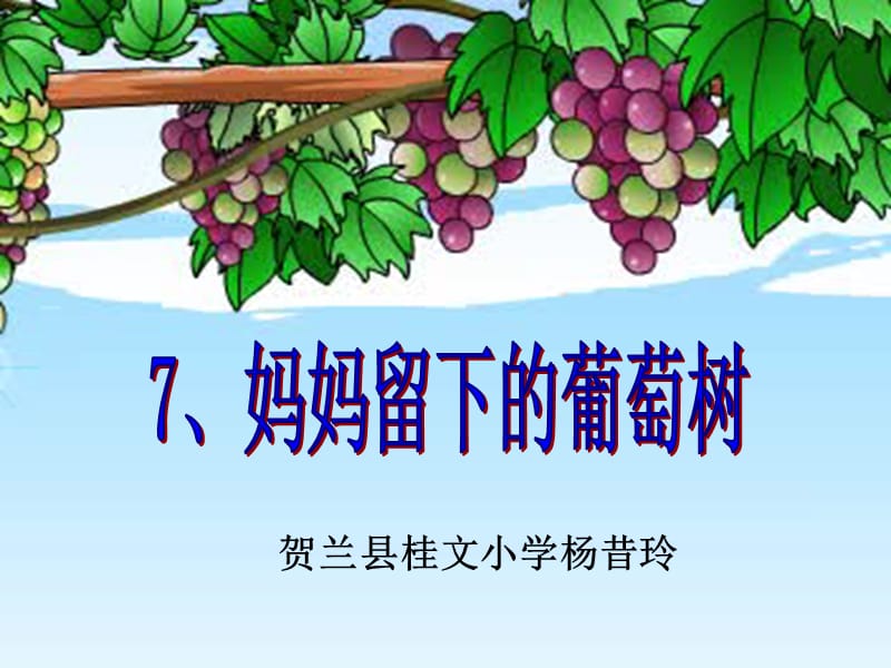 妈妈留下的葡萄树课件[1].ppt_第1页
