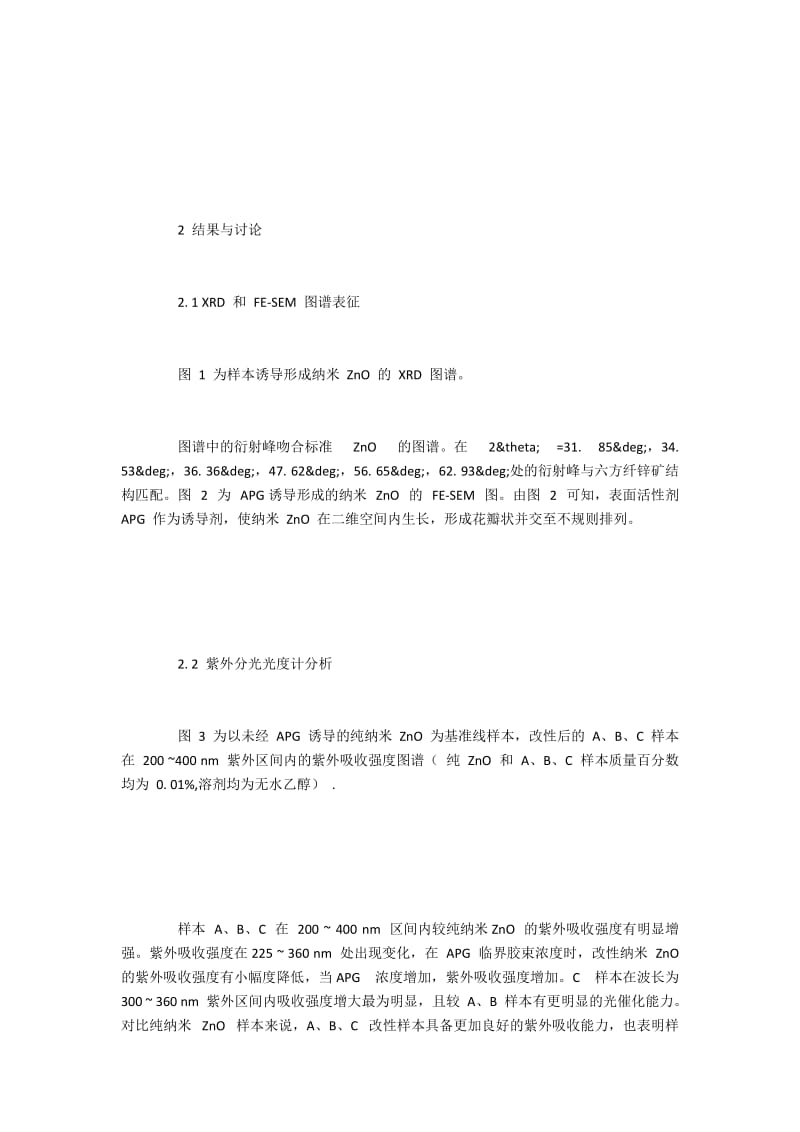 纳米ZnO材料的制备及其自洁功能分析.docx_第2页