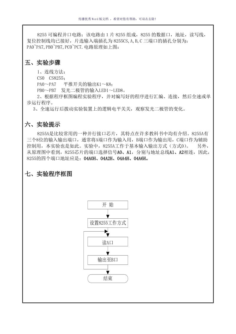 东北大学-微机原理实验报告及答案-8255并行接口Word版.doc_第2页