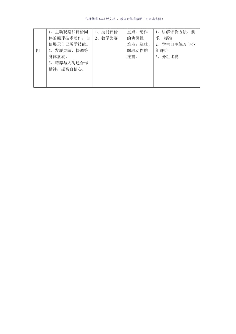 毽球-脚背正面踢毽球单元计划及教案Word版.doc_第2页