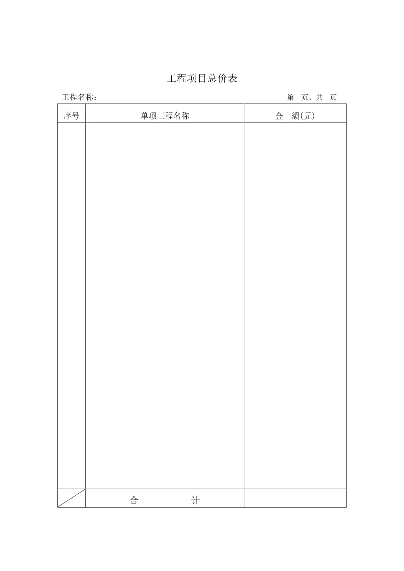 由投标人填写的工程量清单报价样表（Word）.doc_第2页