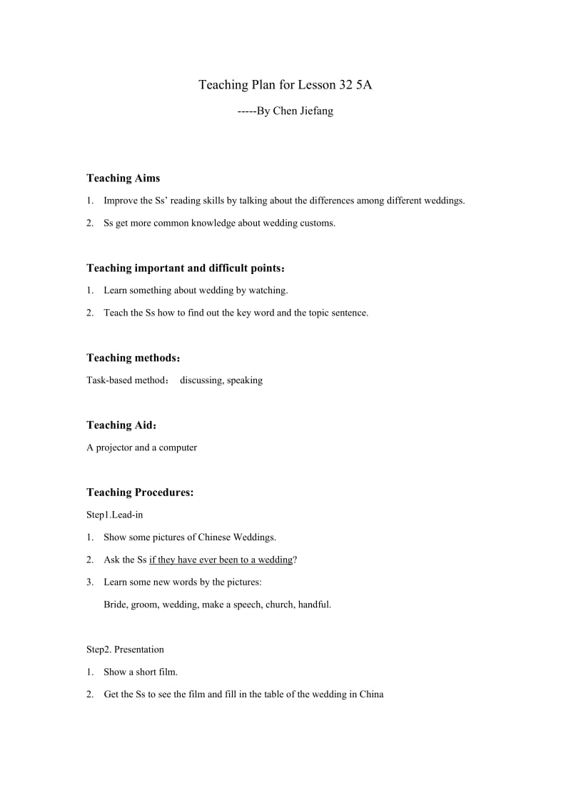 Teaching Plan for Lesson 32 5A 教学设计.doc_第1页