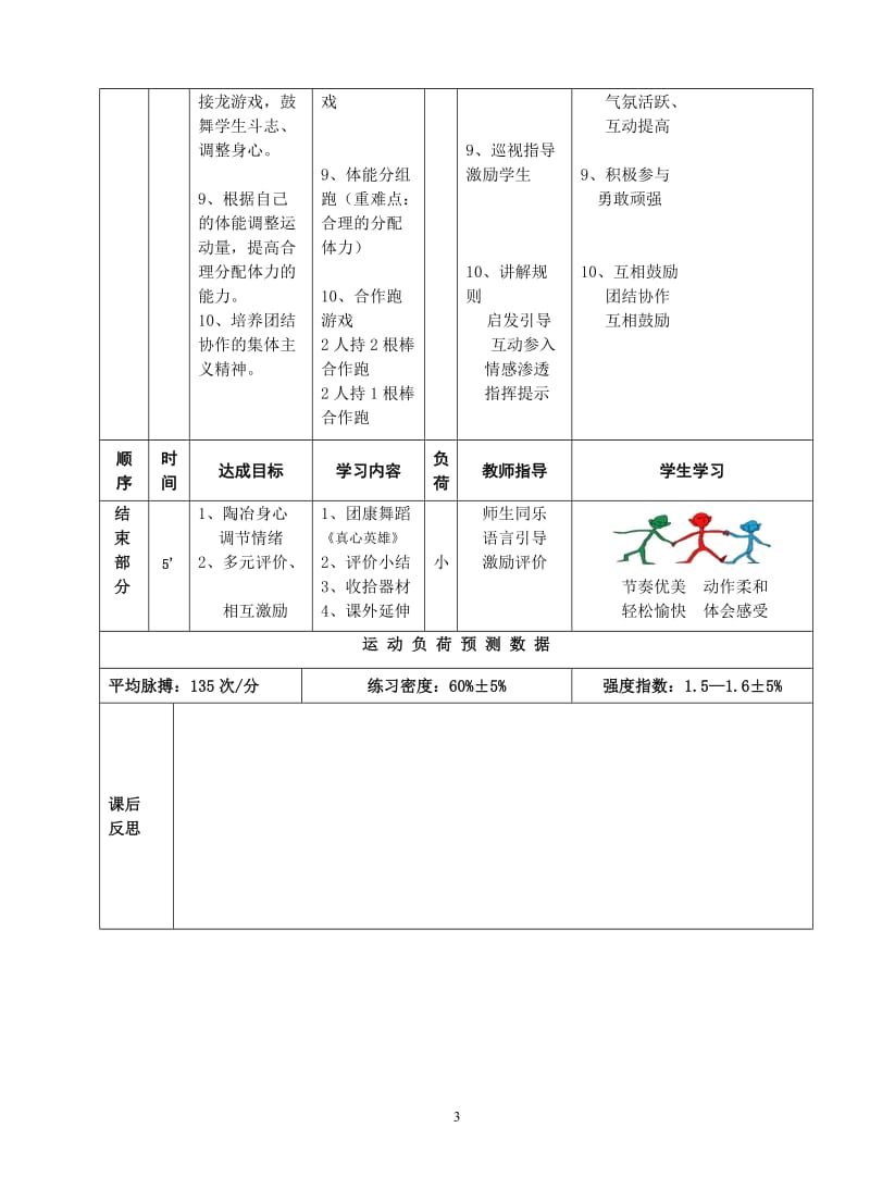 体育与健康课程八年级耐久跑体育课教案.doc_第3页