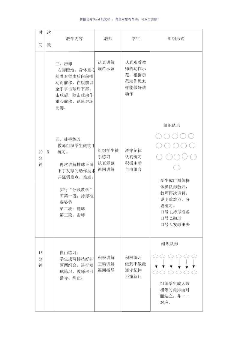 排球正面下手发球教案Word版.doc_第3页