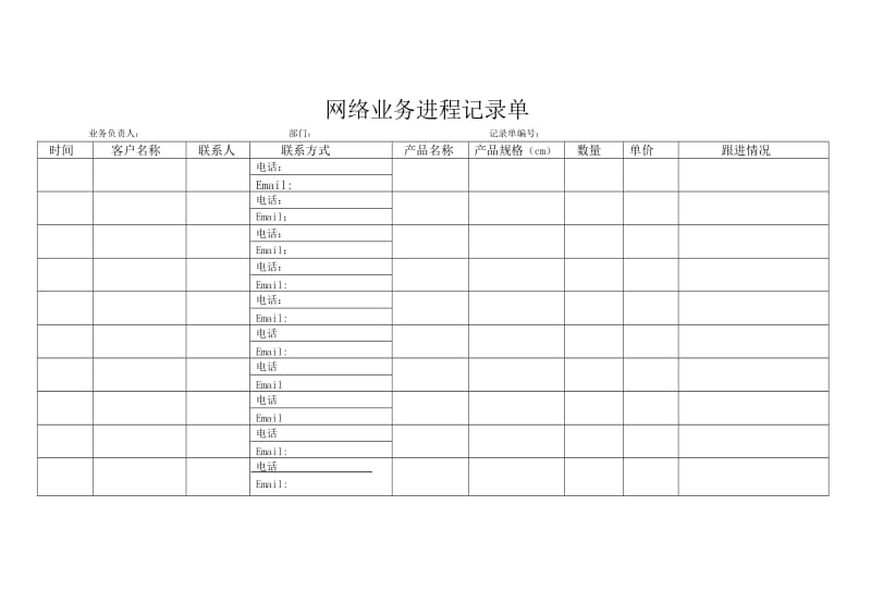 网络业务进程记录（Word）.doc_第1页