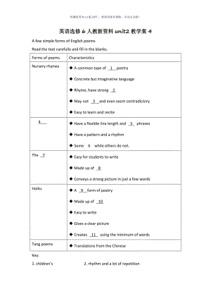 英语选修6人教新资料unit2教学案Word版.doc