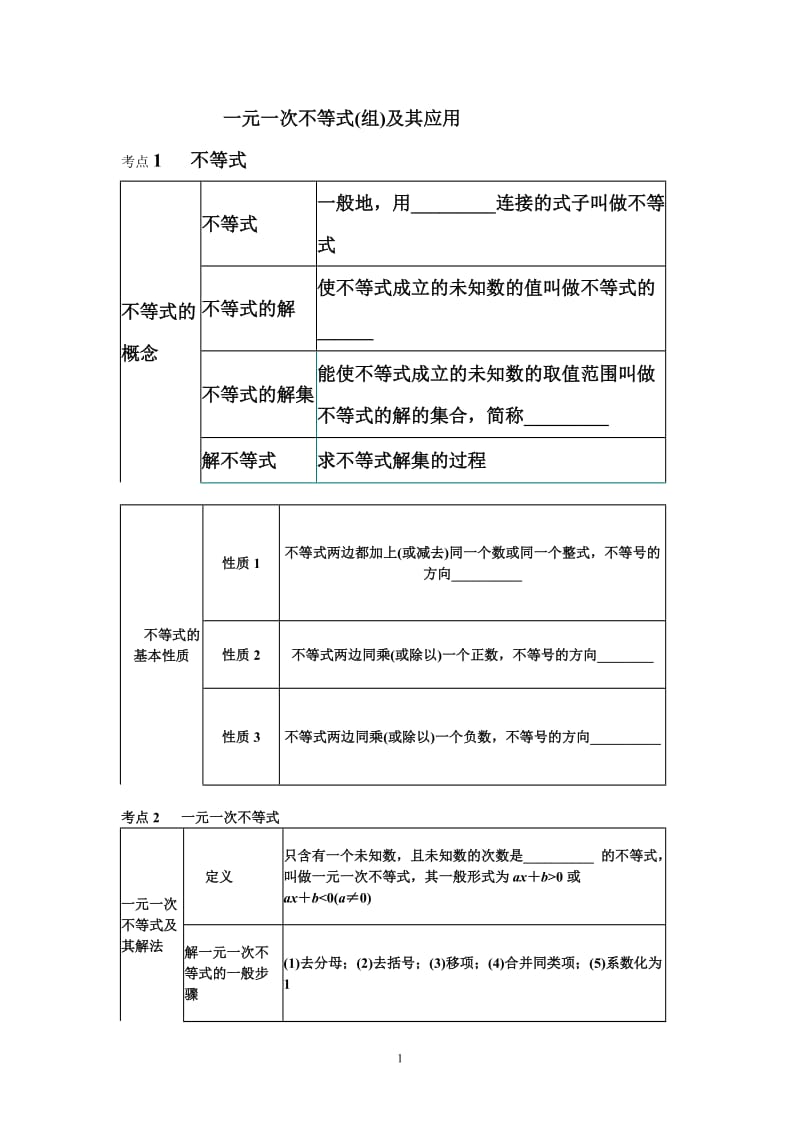 不等式及一元一次不等式（教学设计原稿）.doc_第1页