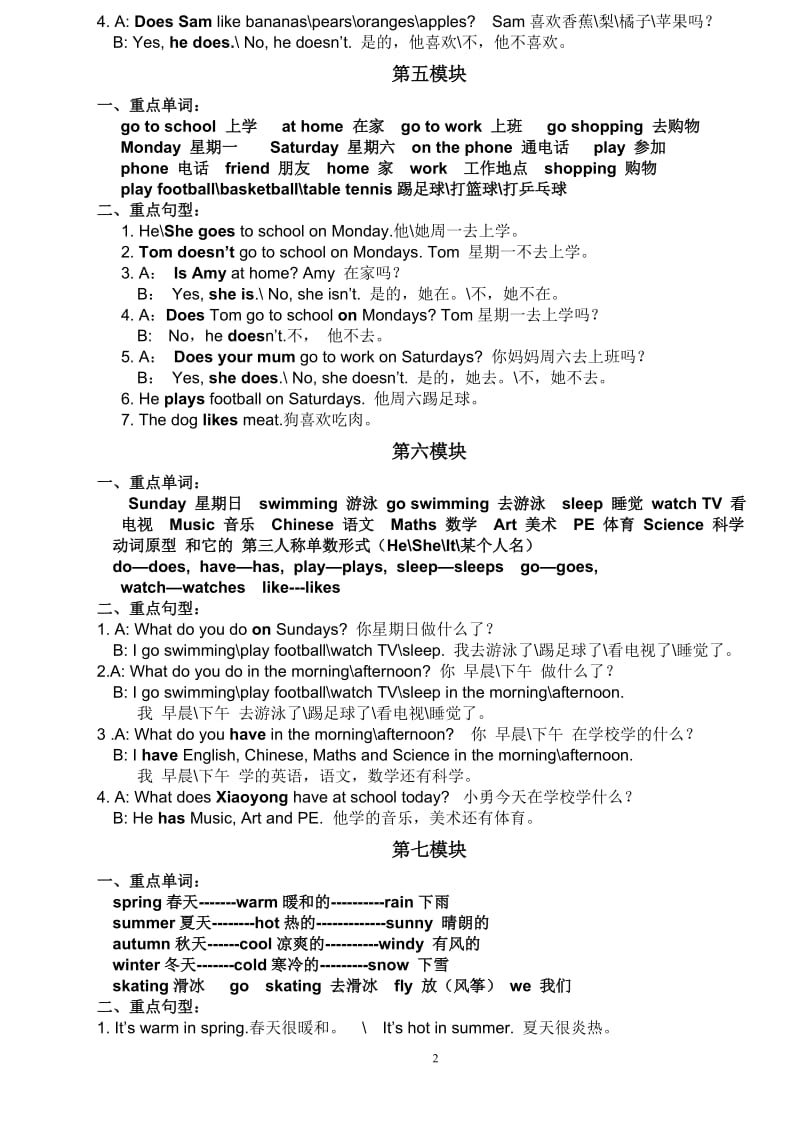 外研社三下各模块重难点期末复习资料.doc_第2页