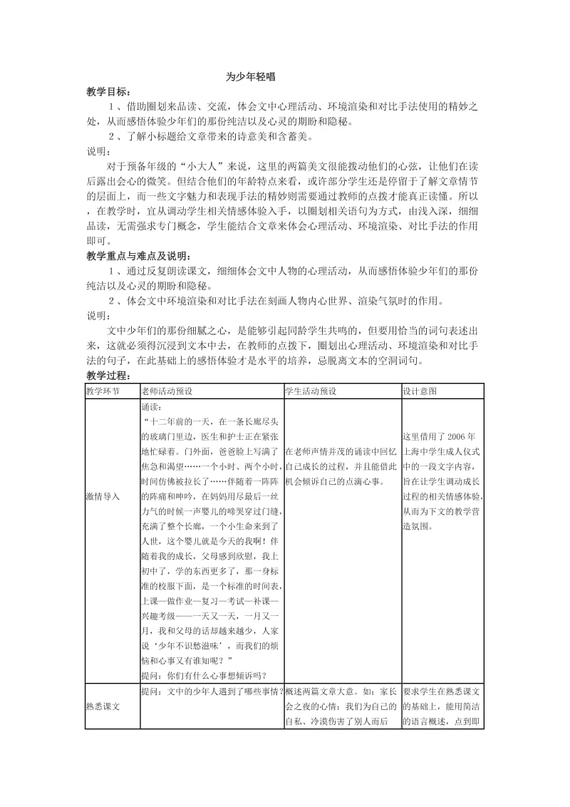 《为少年轻唱》教学设计.doc_第1页