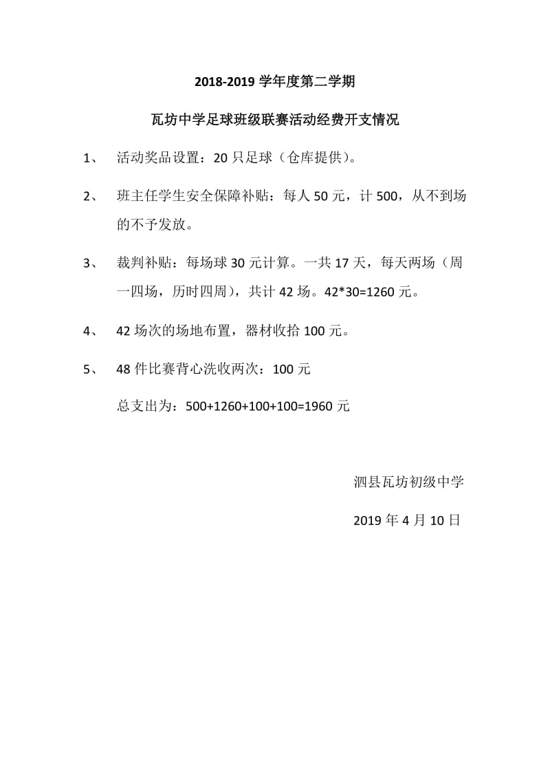 20194班级联赛活动经费开支.docx_第1页