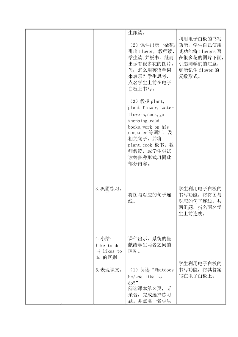 五年级英语《Lesson 4 ：What Do You Like to Do》课例.do.doc_第3页