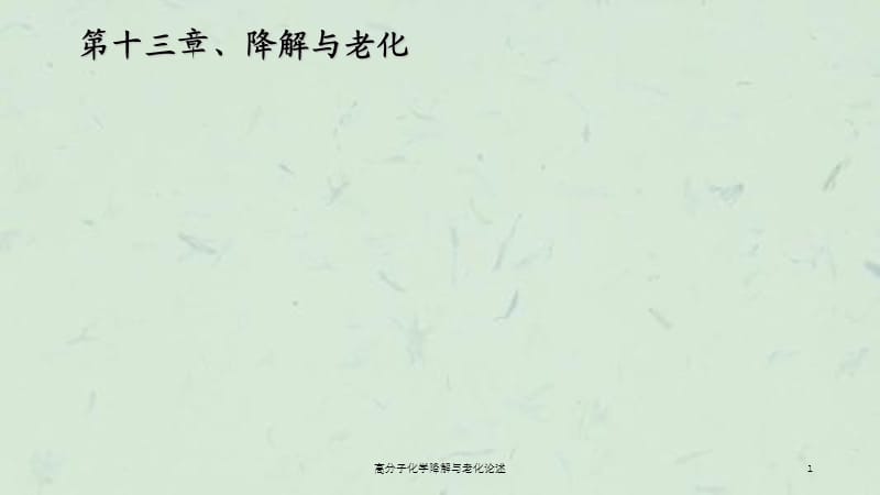 高分子化学降解与老化论述课件.ppt_第1页