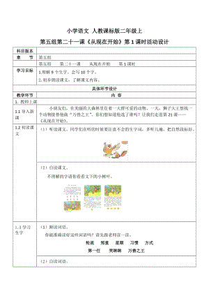 二年级语文《从现在开始》教学设计.doc