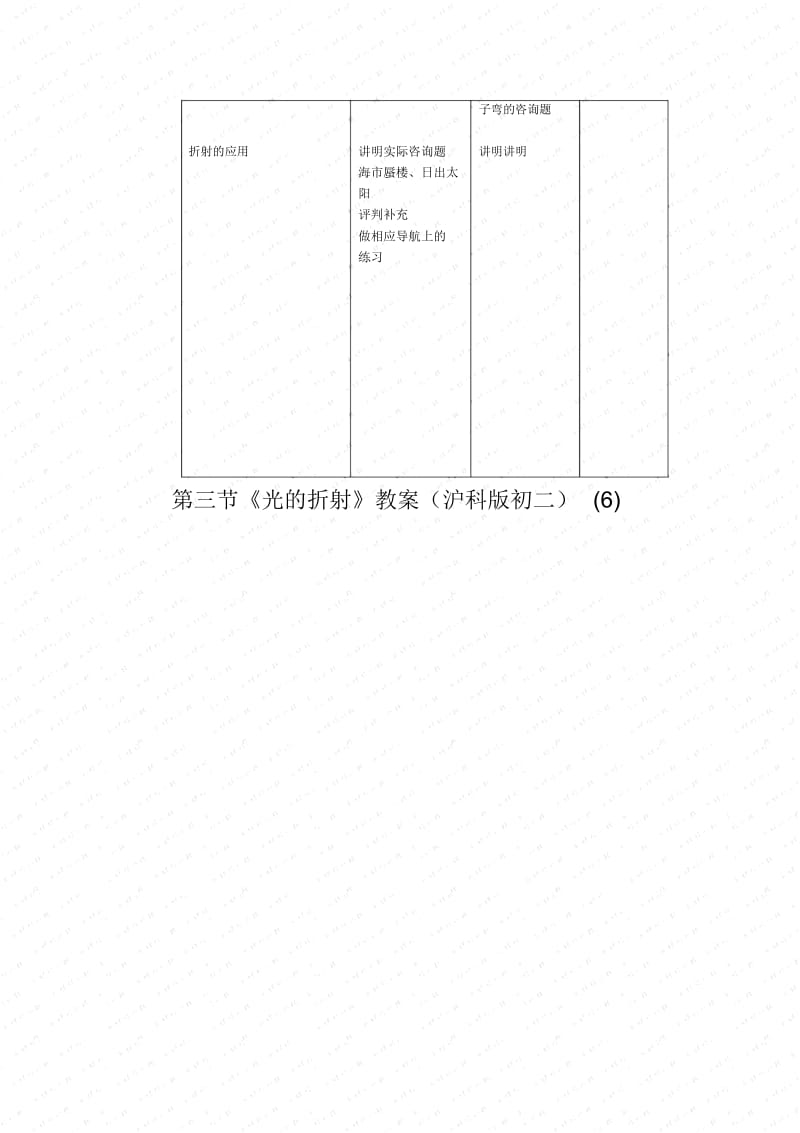 《光的折射》教案(沪科版初二)(六).docx_第3页