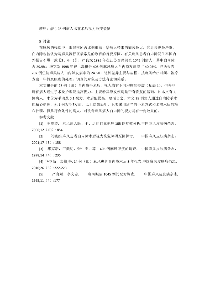 28例麻风病人白内障手术术前、后护理疗效观察1900字.docx_第2页