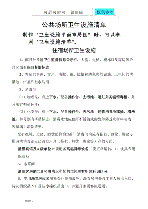 公共场所卫生设施清单[专业教育].doc