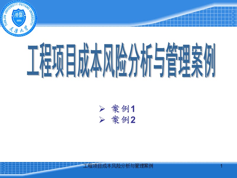 工程项目成本风险分析与管理案例课件.ppt_第1页