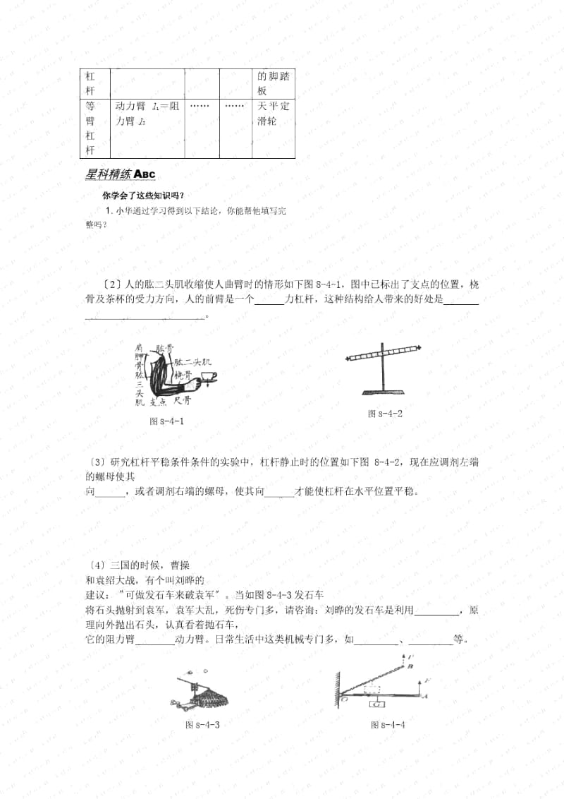 《杠杆》同步练习(人教版初三)(八).docx_第2页