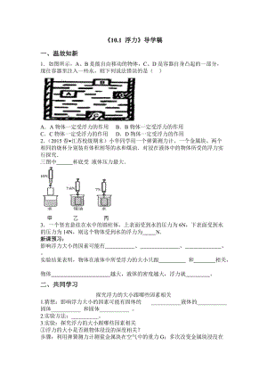 《10.1 浮力》导学案.doc