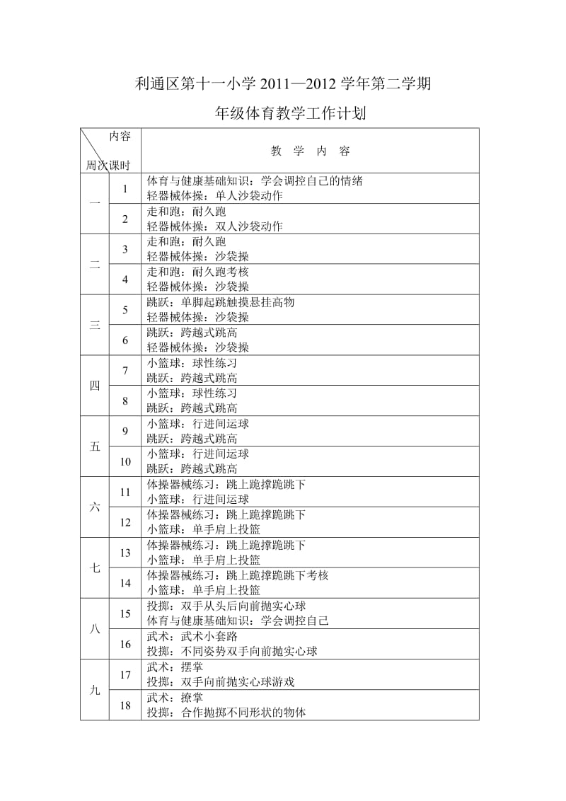 四体育教学工作计划B.doc_第1页